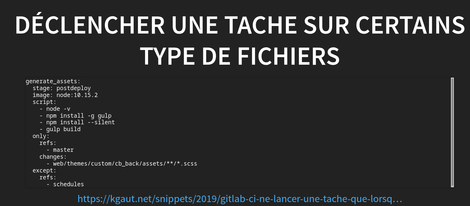 Les jobs Gitlab CI Les jobs Gitlab CI