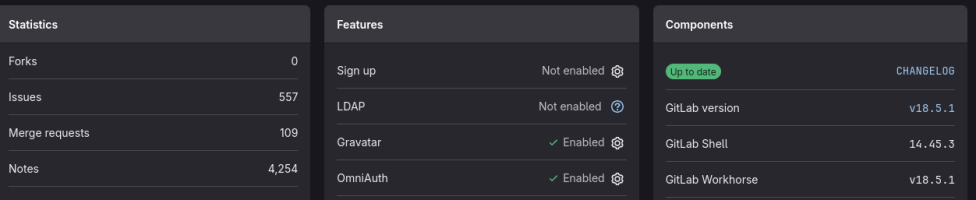 Mon gitlab est à jour