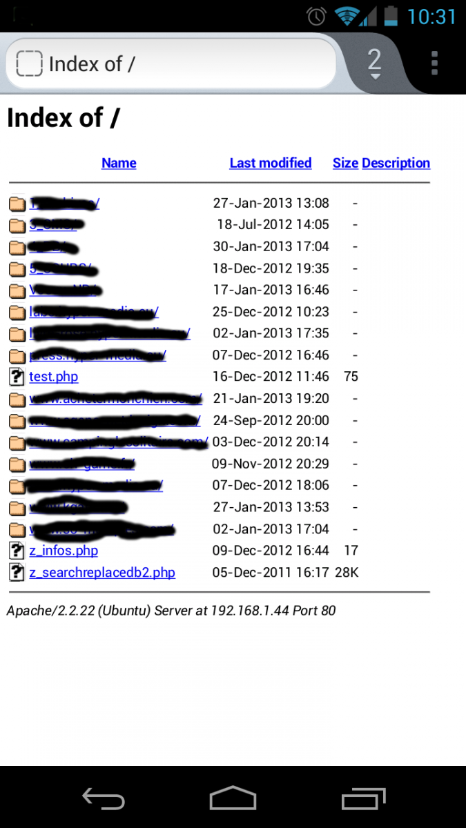 Android serveur local