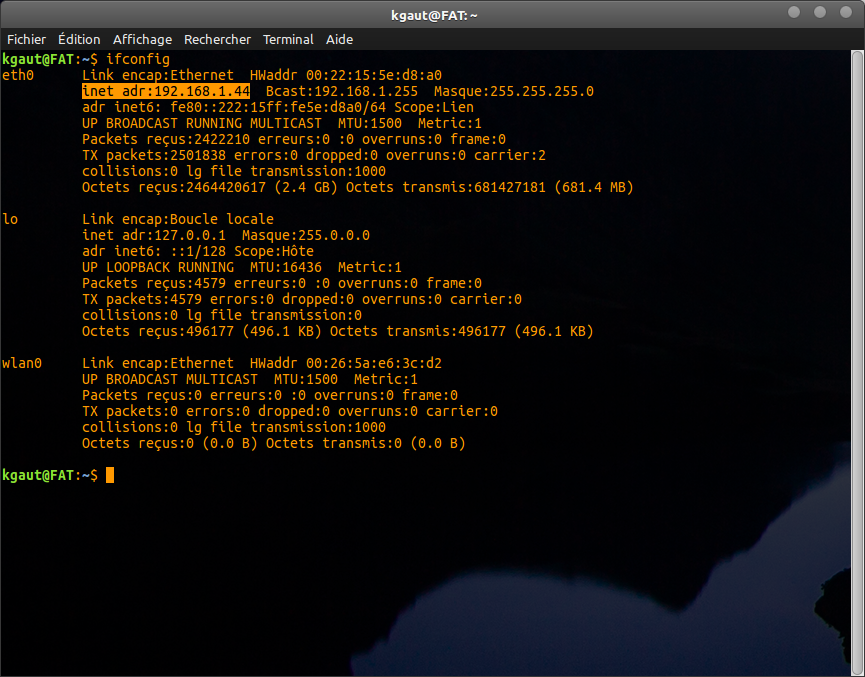 ifconfig sous linux